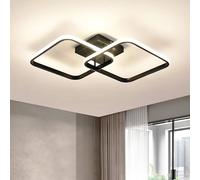 Goeco Modern LED Ceiling Light 42W 64cm Square Acrylic Ceiling Light 4500K in Black Goeco Black