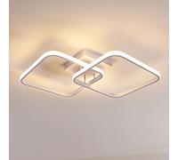 Goeco Modern LED Ceiling Light, 50W 5600LM 69CM Indoor Ceiling Lamp Warm Light 3000K, Square LED Chandelier in Aluminium for Living Room Bedroom, White