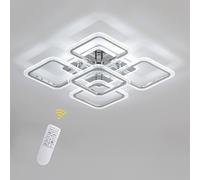 Goeco Modern LED Ceiling Light 74W Dimmable with Remote Control for Bedroom in Silver Goeco Silver