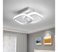 Goeco Modern LED Ceiling Light Cool White 6500K Square Design 22W Chandelie Goeco White