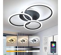 Goeco Modern LED Ceiling Light Dimmable Acrylic Flush Mount Lighting Fixture in Black Goeco Black