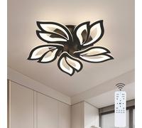 Goeco Modern LED Ceiling Light, Dimmable, Creative Flower Design Chandelier in Black Goeco Black