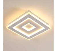 Goeco Modern Square LED Ceiling Light, 36 W 28 cm 3000 K in White Goeco White