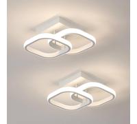 Goeco Pack of 2, LED Ceiling Lights Modern, 24W, Square, 4500K, White, 24cm in White Goeco White