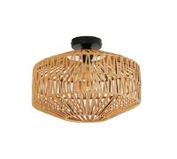 Goeco Rattan Pendant Ceiling Light, Vintage Style E27, 40cm, Rattan Shade in Natural Goeco Natural