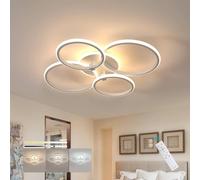 Goeco Round LED Ceiling Light 39W Dimmable for Living Room Bedroom Kitchen in White Goeco White