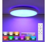 Goeco Round LED Ceiling Light RGB + 3 White Tones IP44 for Bathroom/Kitchen Goeco White