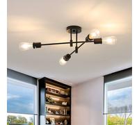 Goeco Sputnik Ceiling Lights, 180° Adjustable Chandelier, for Loft, Black Goeco Black