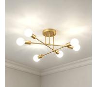 Goeco Sputnik Ceiling Lights 6 Arms Diameter 52cm Chandelier 180° Adjustable in Gold Goeco Gold