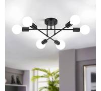 Goeco Sputnik Ceiling Lights 6 Arms Diameter 52cm Chandelier 180° Adjustable in True Black Goeco True Black
