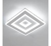 Goeco Square LED Ceiling Light, 28 cm, 36 W, for Bedroom, Hallway, 6500 K in White Goeco White