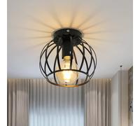 Goeco Vintage Ceiling Light Black Semi Flush-Mounted Ceiling Light Goeco Black