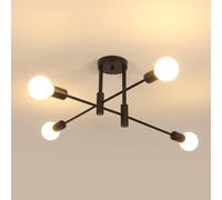Goeco Vintage Ceiling Light, E27, 180° Adjustable Industrial Chandelier in Black Goeco Black