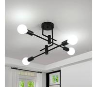 Goeco Vintage Ceiling Light, Industrial Ceiling Lights, for Bedroom, Kitchen in Black Goeco Black