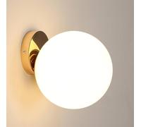 Goeco Vintage Wall Light 20cm Spherical Lampshade in Rotational Gold E27 Goeco Gold