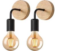 Goeco Wall Light Indoor, Pack of 2, Wall Lamp Vintage Indoor, E27, Black Goeco Black