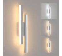 Goeco Wall Light LED Indoor, 16 W Dimmable Wall Lamp 3 Colour Temperatures in White Goeco White