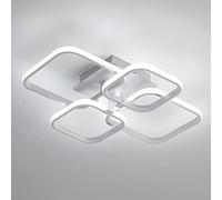 Goeco White Ceiling Light，54W Modern LED Ceiling Lights with 4 Square Lamp Tubes, 6500 k Cold Light, Ceiling Lights Fixtures for Living Room Bedroom Office Dining Room