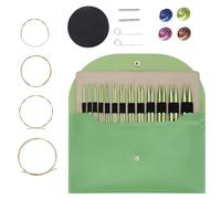 GOEDCH Interchangeable Circular Knitting Needles Set: 13 Pairs Aluminium Circular Knitting Needles Set, 13 Sizes Interchangeable Crochet Hooks, Circular Interchangeable Knitting Needles for Handmade