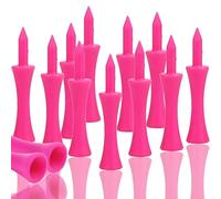 GOEDEKE 100pcs Golf Tees Plastic,Pink Golf Tees 57mm Pink Castle Tees Long Short Durable Portable Professional for Golfer Practice