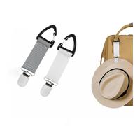 GOEDEKE 2Pcs Hat Clips for Travel on Bag, Hat Bag Clip for Traveling Bags Backpacks Purses Luggage Outdoor Travel Accessory(Gray+ White)