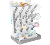 GOEDEKE Baby Bottle Drying Rack, Removable Vertical Bottle Drying Rack, Space Saving Dryer Rack for Feeding Nipples, Teats, Soothers, Sealing Discs Storage, Newborn Essentials (Gray)