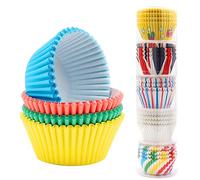 GOEDEKE Cupcake Cases,100Pcs Paper Cupcake Cases for Baking,Cupcake Cases,Baking Cups,Cupcake Cases for Baking,Mini Muffin Wrappers Cases Muffin Cups,Paper Baking Case for Coronation Party【Color Mix】