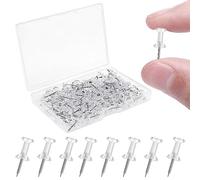 GOEDEKE Push Pins-100Pcs Premium Thumb Tacks Pins for Notice Board, Drawing Pins, Board Cork Wood Wall Bulk with Storage Box, (P-001)