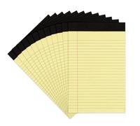 Goefun 12 PCS Yellow Legal Pads 8.5 x 11-50 Sheets per Notepad, Wide Ruled Yellow Lined Notepads 8.5x11, Perforated Letter Size Writing Pads for Work, Business, Home