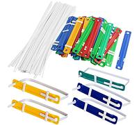 Goeielewe 100 Pcs Plastic Paper Fasteners Colorful Plastic Document File Fastener 2-Hole Binder Clips Paper, Loose-Leaf Binding Clamp