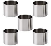 Goeielewe 5Pcs Round Cake Rings Mold, 2-Inch Mini Cake & Pastry Ring, Stainless Steel Mousse Dessert Rings Set Cake Cookie Biscuit Cutter Muffin Baking Molds