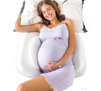 GOENDR Pregnancy Pillows for Sleeping, Upgraded Memory Foam Maternity Pillow for Pregnant Women, Pregnancy Wedge Pillow with Removable, Washable Cover, Support for Belly, Back, HIPS