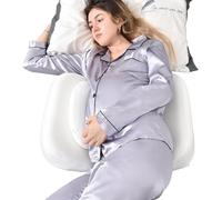 GOENDR Pregnancy Pillows for Sleeping, Upgraded Memory Foam Maternity Pillow for Pregnant Women, Pregnancy Wedge Pillow with Removable, Washable Cover, Support for Belly, Back, HIPS (White)