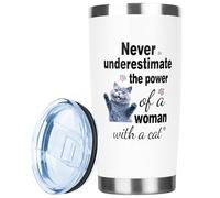 GOENMOOL Cat Gifts for Women, Funny Cats Mum Gifts for Cats Lovers, 20oz Travel Mug Presents for Women Girls Birthday, Mother's Day, Christmas