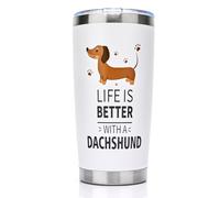 GOENMOOL Dachshund Gifts for Women Men, Sausage Dog Gifts for Her, 20oz Stainless Steel Dachshund Mug Presents, Cute Sausage Dog Mugs Gift for Dogs Lovers Owners Birthday