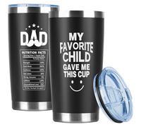 GOENMOOL Dad Gifts from Daughter Son, Birthday Gifts for Dads, Fathers Day Gift Ideas for Dad, Personalised 20oz Black Insulated Drinking Cup Presents for Daddy
