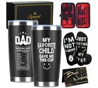 GOENMOOL Dad Gifts from Daughter Son, Birthday Gifts for Dads, Fathers Day Gift Ideas for Dad, Personalised 20oz Insulated Drinking Cup Presents for Daddy, Funny Socks