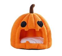 GOENN Pumpkin Cat Litter Warm dog Cat Kennel House Villa nest Enclosed Cat bed Sleeping Removable mat (Color : Orange, Size : M)