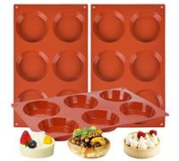 Goensjt 3 Pack Silicone Muffin Top Pans for Baking/Non-Stick 3 inch 6-Cavity Round Silicone Baking Mold for Whoopie Pie Pan, Corn Bread, Candy, Eggs, Muffin