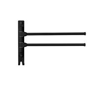 Görbach Aluminium Towel Rail 180° Swivelling Towel Rail Bath Towel Holder Double Towel Holder Matt Black (HH-2MS)