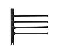 Görbach Aluminium Towel Rail Bathroom with 180° Swivelling Towel Rail Wall for Bathroom and Kitchen, Bath Towel Holder with 4 Arms Towel Holder Matt Black (HH-4MS)