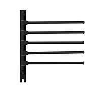 Görbach Aluminium Towel Rail Bathroom with Swivelling 5 Arms, Wall Mounted Towel Rail for Kitchen, Toilet, Wardrobe and Bathroom, Matt Black (HH-5MS)