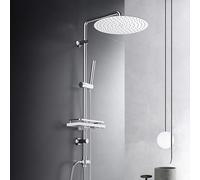 Görbach Rain Shower Set Shower System with Shelf Chrome Without Shower Fitting (D30)