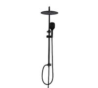 Görbach Rain Shower System Shower Set Without Shower Fitting Overhead Shower Set Matt Black (D20 cm)