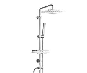 Görbach Rain Shower System with Shelf Shower Set Without Shower Fitting Chrome (20 x 20)