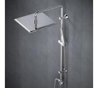 Görbach Shower Riser Rail with Height Adjustable 304 SUS Bar and Holder in Chrome Finish - Shower Head Hand in SUS 30x30cm