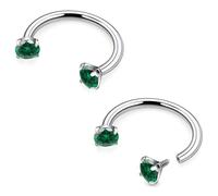 Goerhsjie 16g 8/10mm ASTM F136 Titanium Horseshoe Septum Lip Rings Piercings Cartilage Helix Daith Earrings Multicolor Jewelry for Women Men, 16g*10mm(3/8in), Metal, cubic zirconia