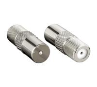 Goerpn 2 Pack TV Aerial Coaxial Connectors - F-Connectors TV Antenna Socket for Satellite, Sky Antenna - F Type Screw Socket Connector to RF Coax Plug Aerial Male Adapter