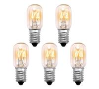Goerpn 5Pcs 15W E14 Screw Salt Lamp Bulbs 230V, Scentsy Mini Wax Warmer Light Bulb Small Edison Screw SES Pygmy Bulb Warm White 2700K Dimmable, T20 E14 Fridge Oven Microwave Wax Burner Bulbs