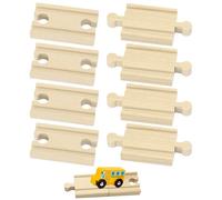 Goerpn 8Pcs Wooden Train Track Connectors Rail Connection Essential Accessories Adapters Compatible with All Wood Toy Railway Brands Tracks for Thomas Wooden Train Track, Brio World Train